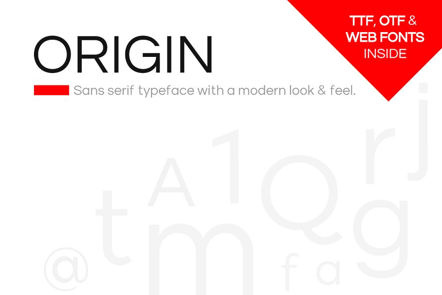 Пример шрифта Origin Light